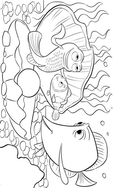 kolorowanka Gdzie jest Nemo malowanka do wydruku z bajki dla dzieci, do pokolorowania kredkami i wydrukowania, obrazek nr 11